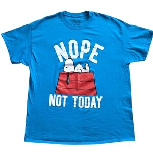 Peanuts Snoopy XL Blue Short Sleeve Tee Shirt Unisex